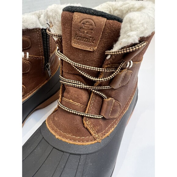 Kamik Simona Mid Winter Boot Womens Sz 6 Waterproof Classic Dark Brown Leather - Picture 3 of 14